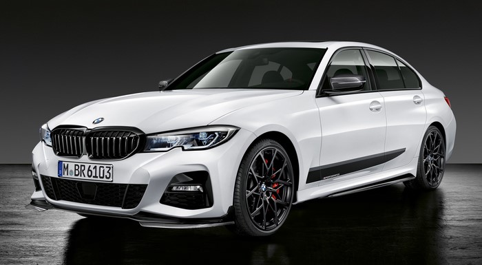 White BMW 3 Series M Performance Parts Limousine