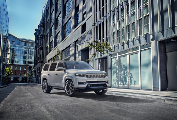 2020 Grand Wagoneer Concept SUV parked on city street