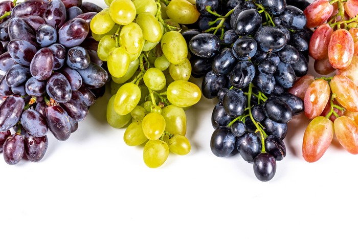 Grapes on a white background