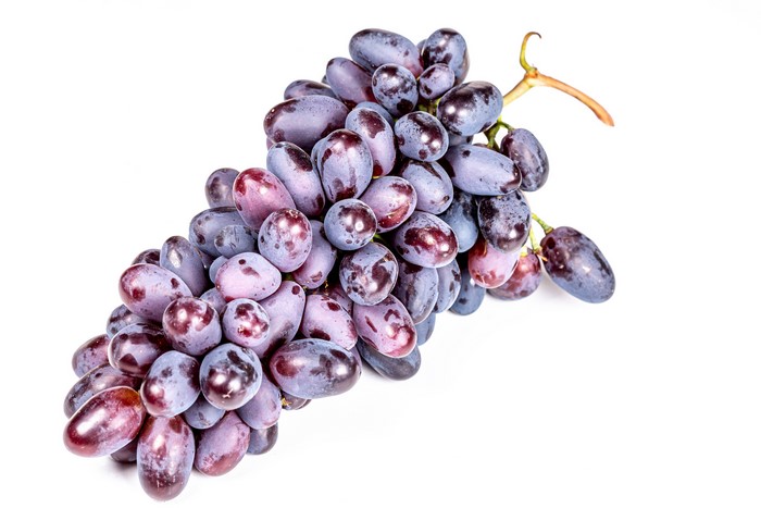 4K Grapes Closeup on White Background