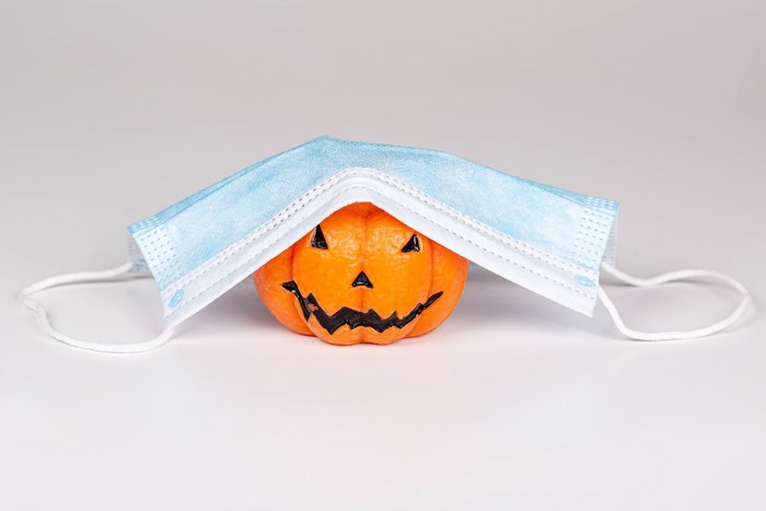 Pumpkin with Face Mask for Halloween