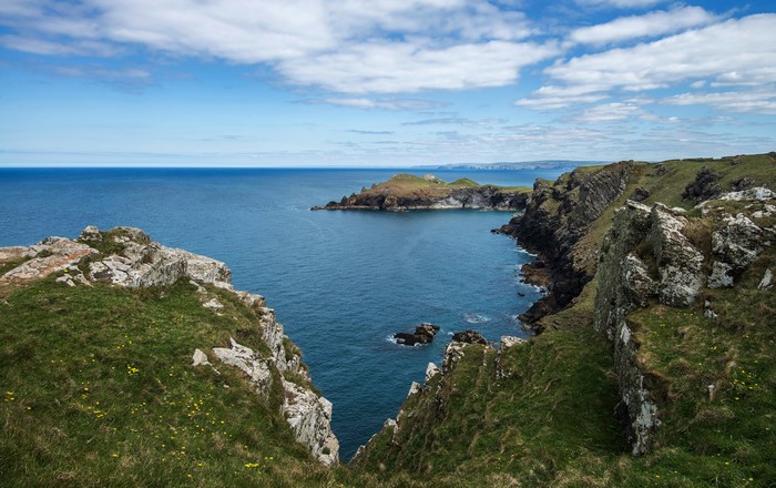 Cornwall Coastline with Sea and Cliffs