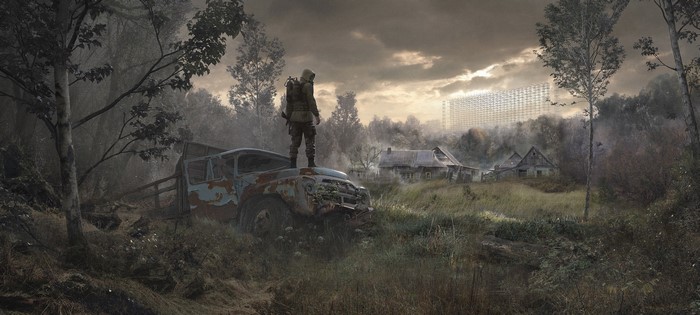 Stalker 2 Chernobyl survivor on a truck
