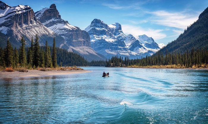 Lake Maligne in Jasper Park Alberta Canada