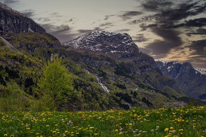 4K Sandvin Norway Mountains Grasslands