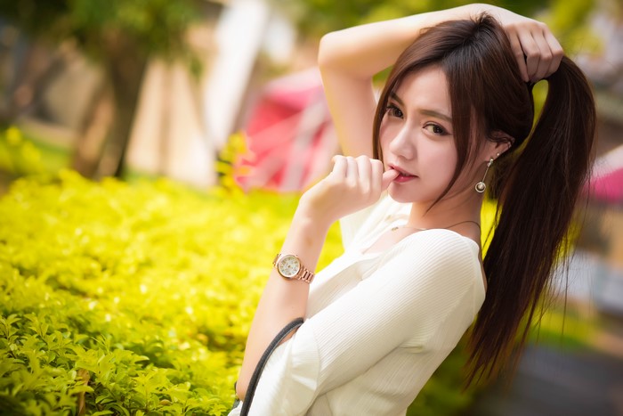 4K Portrait of Asian Woman with Watch