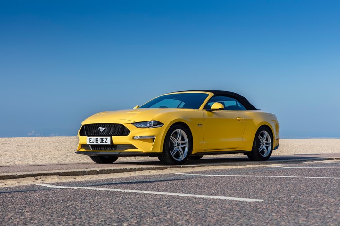 Yellow Ford Mustang GT Convertible