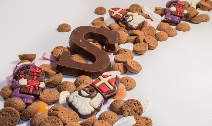 Chocolate S, cookies, and candy figures