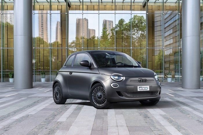 Grey Fiat 500 Electric Car