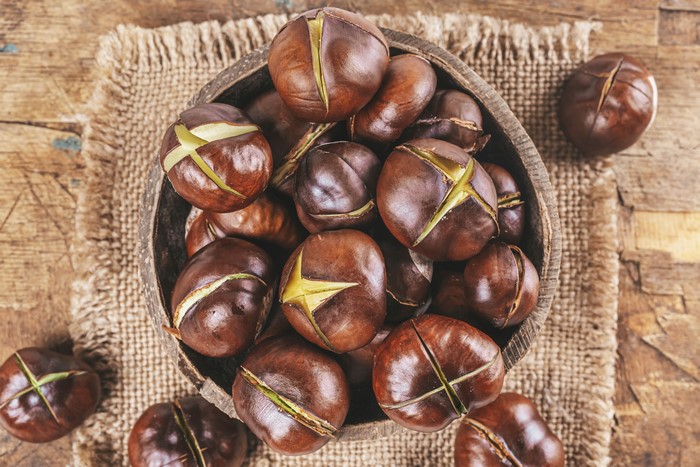 Roasted Chestnuts in a Bowl