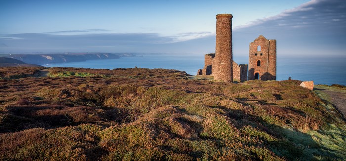 Cornwall England Coast Ruins Scenery Tower