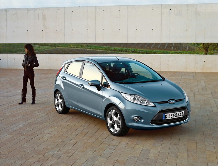 Woman and Ford Fiesta car