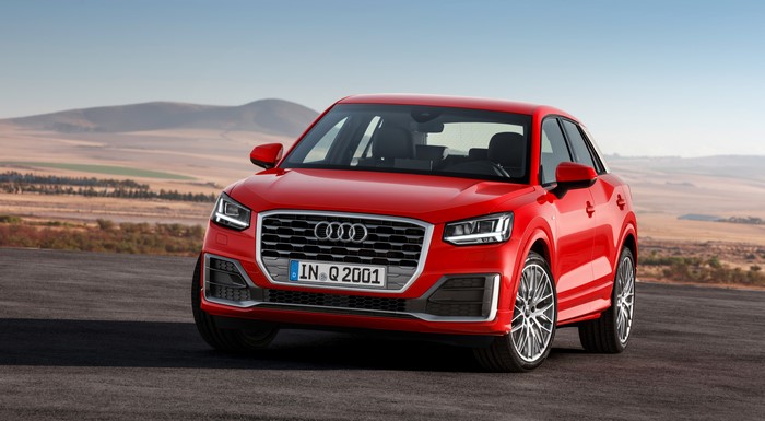 Red Audi Q2 TFSI quattro S line Crossover