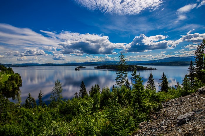 Lake with Islands and Mountains, Norway