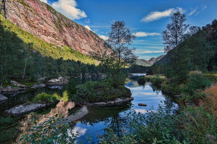 4K Modalen Norway Mountains River Trees