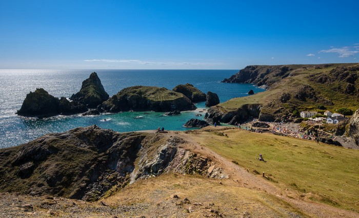Cornwall Coastline with Rocky Outcrops and Beach
