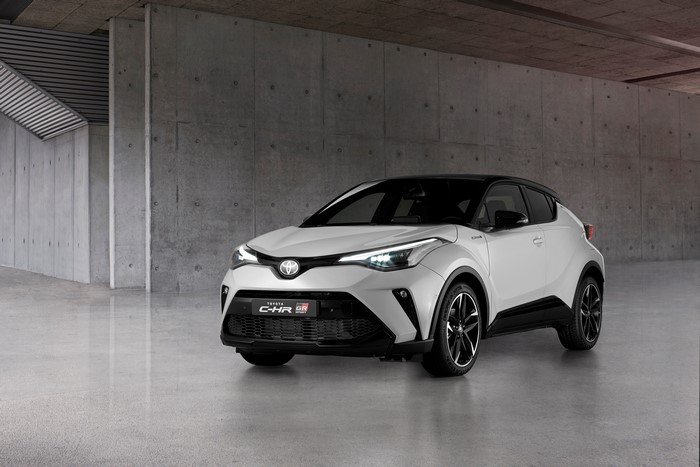 White Toyota C-HR Hybrid GR Sport Crossover