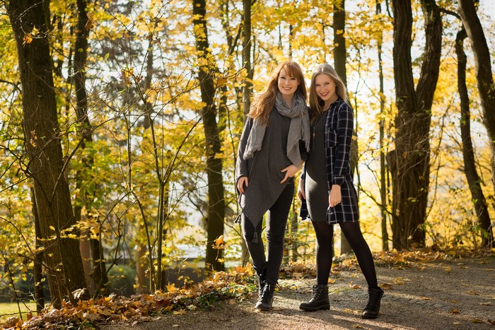 Stefanie and Laura in Autumn Forest