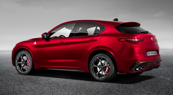 Alfa Romeo Stelvio Quadrifoglio Red Side View