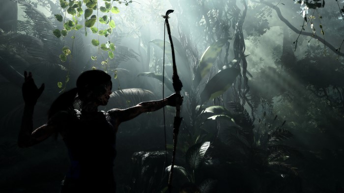 Lara Croft from Tomb Raider with a bow