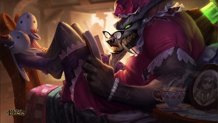 Warwick from League of Legends reading