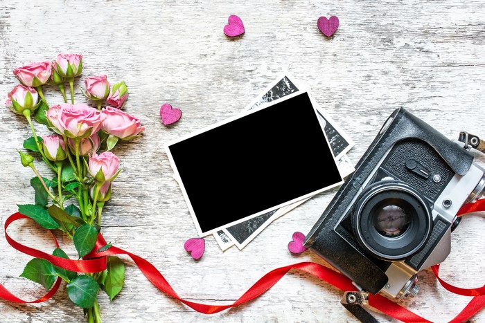 Valentine's Day Roses and Camera Template