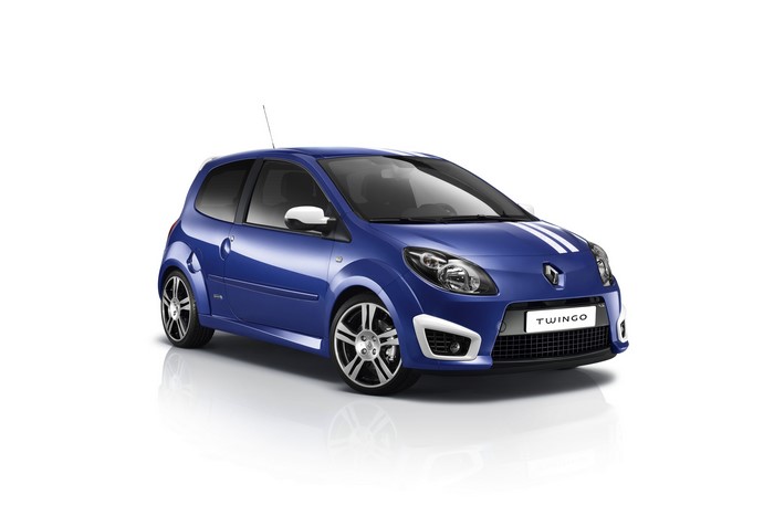 Blue Renault Twingo with White Stripes