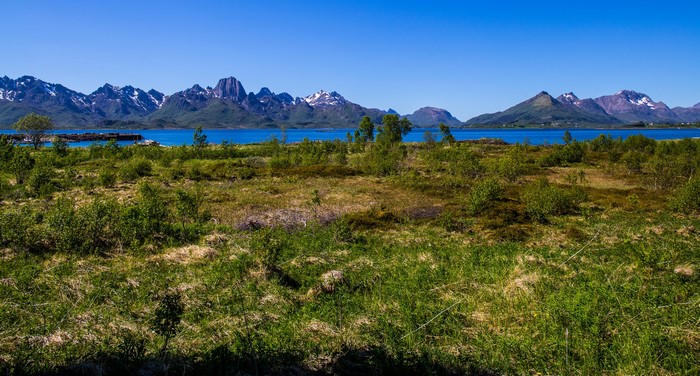 Mountains and Fjord in Vesteralen, Norway