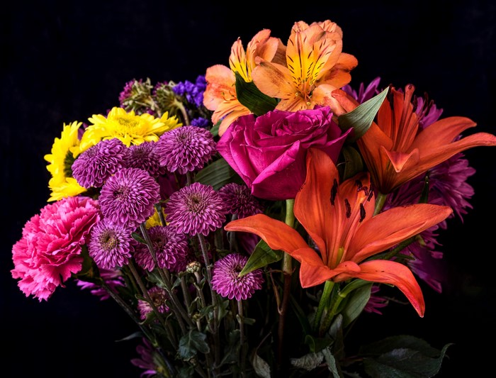 Vibrant Bouquet with Lilies and Roses