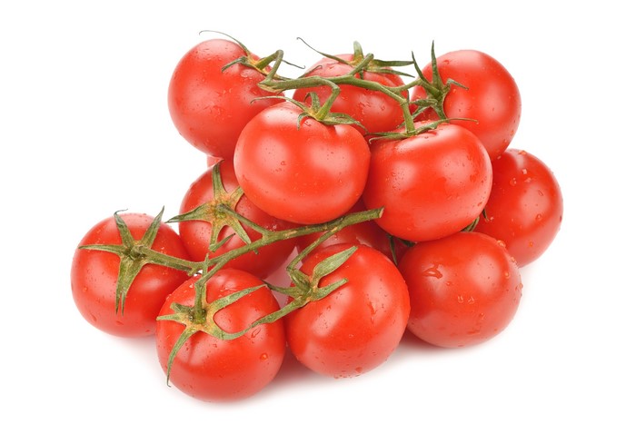 Tomatoes on a white background