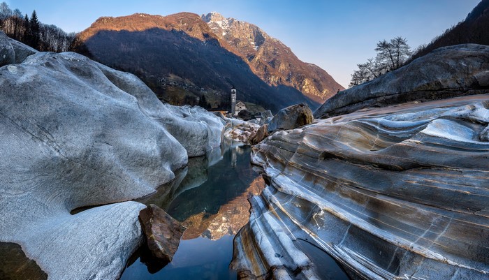 Lavertezzo Switzerland Mountains Church Alps