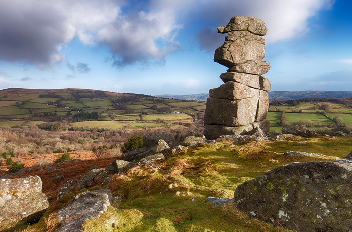Tor rock formation in Manaton, England