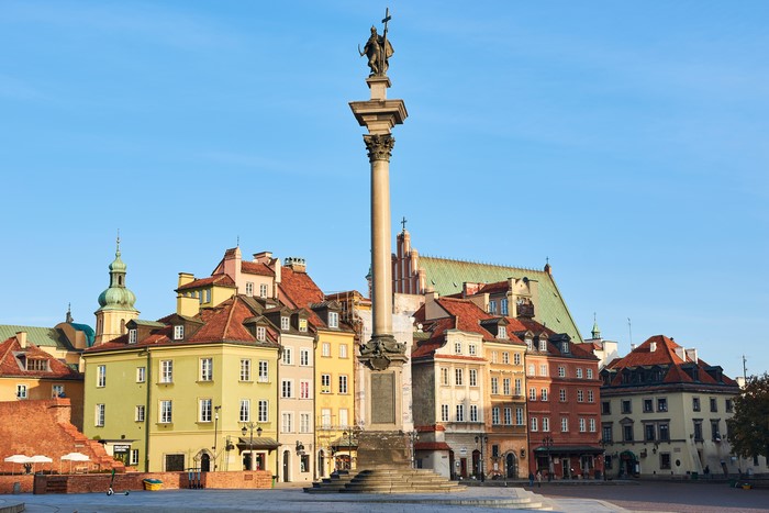 Sigismund's Column in Warsaw Old Town Square, Poland