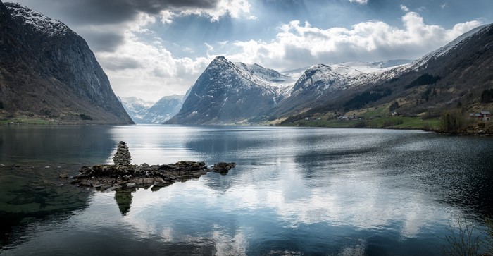 Mountains and Fjord in Sogn og Fjordane, Norway