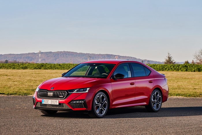 Red Skoda Octavia RS Sedan