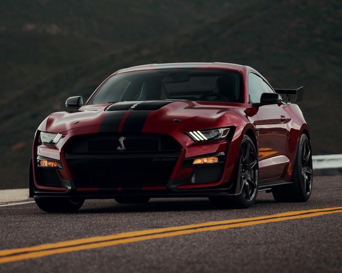 4K Mustang Shelby GT500 2019 Wine Color Front