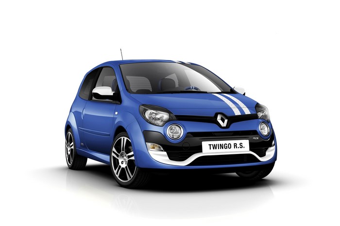 4K Blue Renault Twingo R.S. with White Stripes