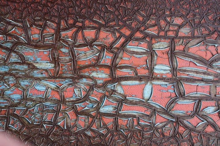 Cracked Red and Blue Paint Texture