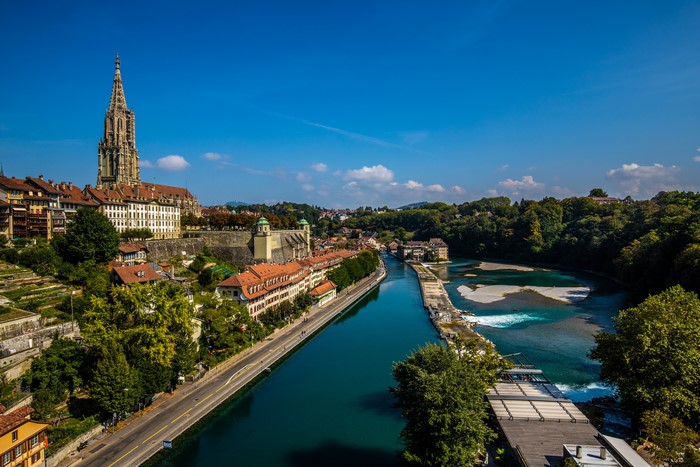 Bern, Switzerland: Aare River and Old Town