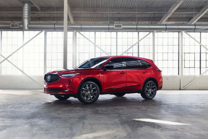 2021 Acura MDX A-Spec Crossover in Red Metallic