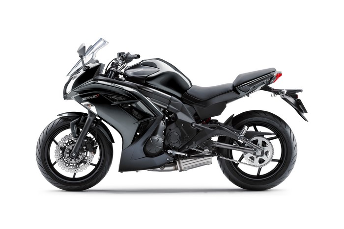 4K Black Kawasaki Motorcycle Side View