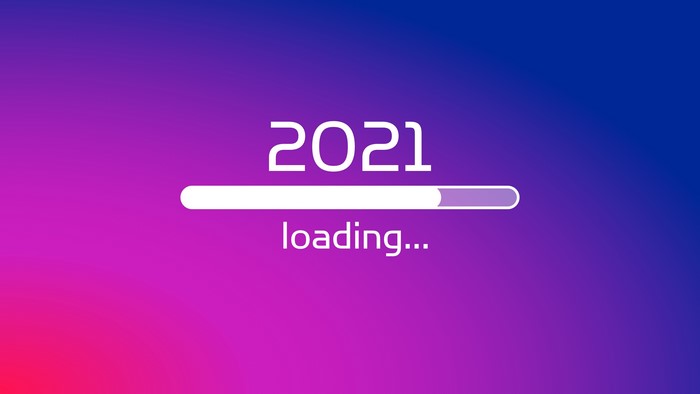 2021 loading bar with gradient background