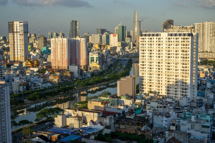 Ho Chi Minh City Vietnam Skyline with River