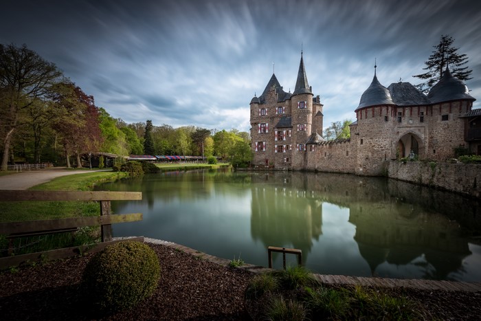 Burg Satzvey Castle with Pond and Reflection