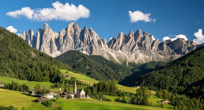 4K Scenic Dolomites Valley in South Tyrol