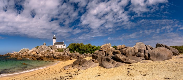 Lighthouse on Brittany Coast, France