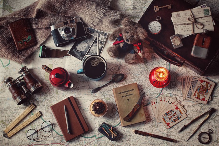 Traveler's Collection: Camera, Coffee, Cards, and Keepsakes