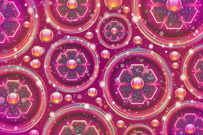 Abstract Circles and Hexagons Texture 4K