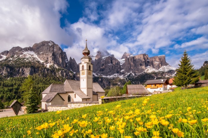 Church in the Dolomites, South Tyrol, Italy