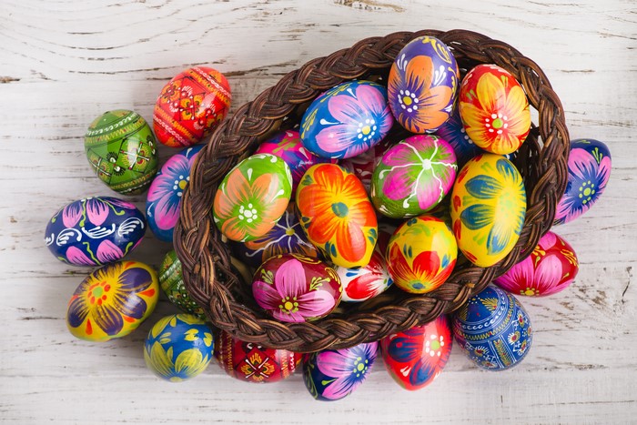 Easter Eggs in a Basket